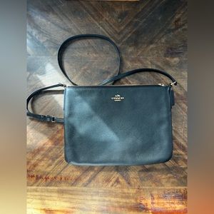 Coach Pebble Genuine Leather Gold Accent Crossbody Purse